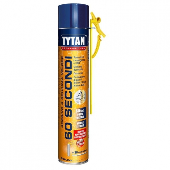 SCHIUMA RAPIDA 60 SECONDI ADESIVA MANUALE ERGO DA ML 750 GIALLO TYTAN SCHIUMA RAPIDA 60 SECONDI ADESIVA MANUALE ERGO DA ML 750 GIALLO TYTAN