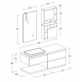 MOBILE BAGNO FREEDOM F38 ROVERE GESSATO ARTICO ROVERE TERRA LARGHEZZA CM 140 PROFONDITA' CM 50