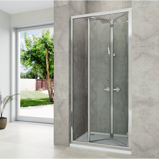 PORTA A SOFFIETTO MM 6 HOUSE PER DOCCIA A NICCHIA PROFILO CROMO PORTA A SOFFIETTO MM 6 HOUSE PER DOCCIA A NICCHIA PROFILO CROMO