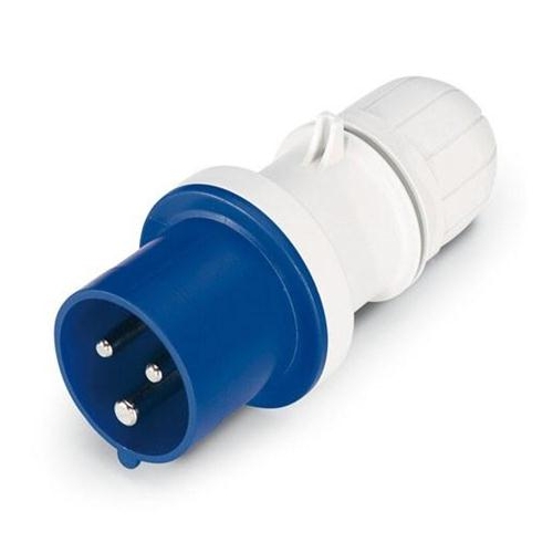 SPINA VOLANTE INDUSTRIALE IP44 2P + T 230 V 16A BLU