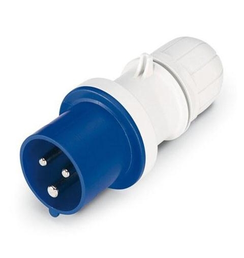 SPINA VOLANTE INDUSTRIALE IP44 2P + T 230 V 16A BLU