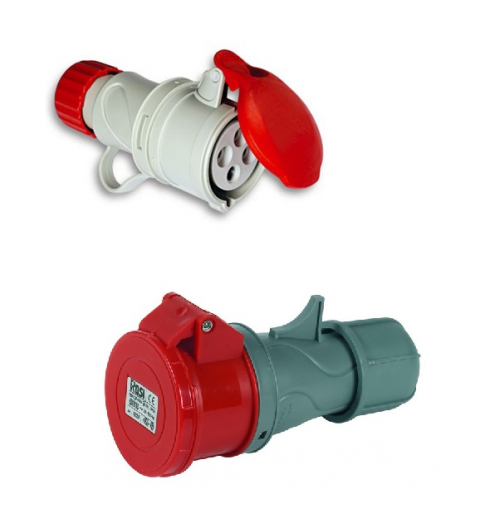 PRESA VOLANTE INDUSTRIALE CEE IP44 ROSSA