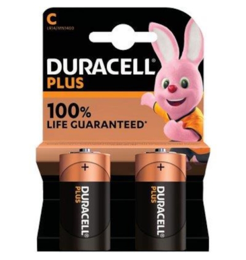 PILE MEZZA TORCIA C PLUS 100 POWER ALCALINA VOLT 1,5 PZ 2 DURACELL