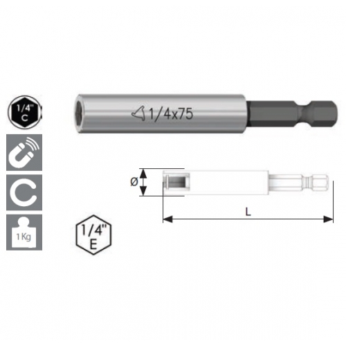 PORTAINSERTI MAGNETICO ATTACCO DA 1/4 F. KRINO