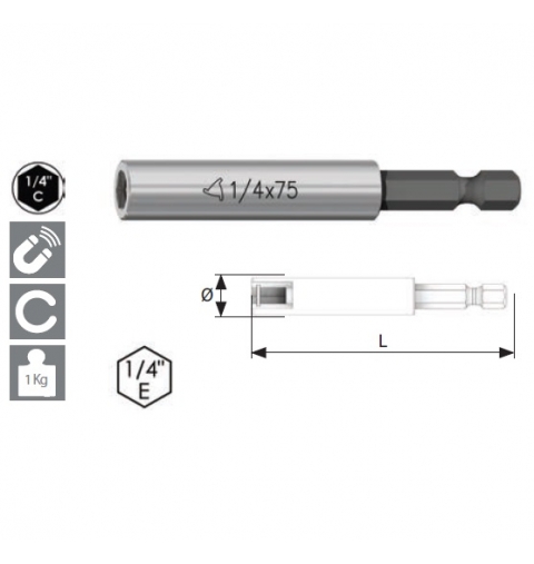 PORTAINSERTI MAGNETICO ATTACCO DA 1/4 F. KRINO