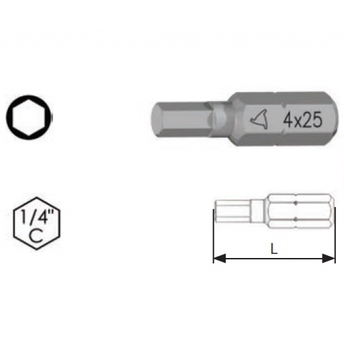 INSERTI 1/4 C X VITI ESAGONALI CONFEZIONE 10 PEZZI KRINO