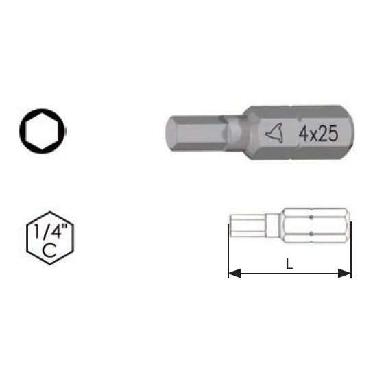 INSERTI 1/4 C X VITI ESAGONALI CONFEZIONE 10 PEZZI KRINO