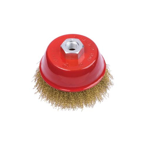 SPAZZOLA A TAZZA FILO ACCIAIO ATTACCO MASCHIO Ø 14 MM PG PROFESSIONAL