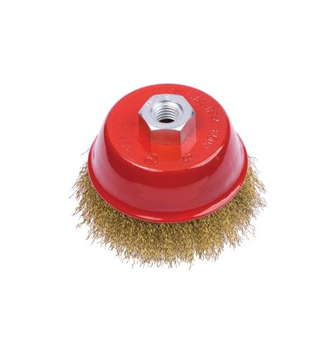 SPAZZOLA A TAZZA FILO ACCIAIO ATTACCO MASCHIO Ø 14 MM PG PROFESSIONAL
