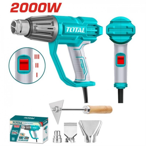 PISTOLA TERMOSOFFIATORI VOLT 230 WATT 2000 CON ACCESSORI TOTAL
