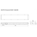 CANALETTA EASY 150 IN POLIETILENE PE-HD CLASSE C250 EN1433 LUNGHEZZA MT 1 LARGHEZZA ESTERNA MM 208 INTERNA MM 150