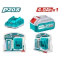 CARICABATTERIE RAPIDO 20V CON PACK BATTERIA 4 AH TOTAL