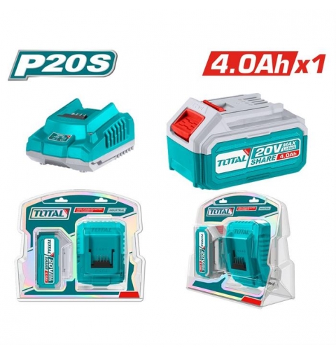 CARICABATTERIE RAPIDO 20V CON PACK BATTERIA 4 AH TOTAL