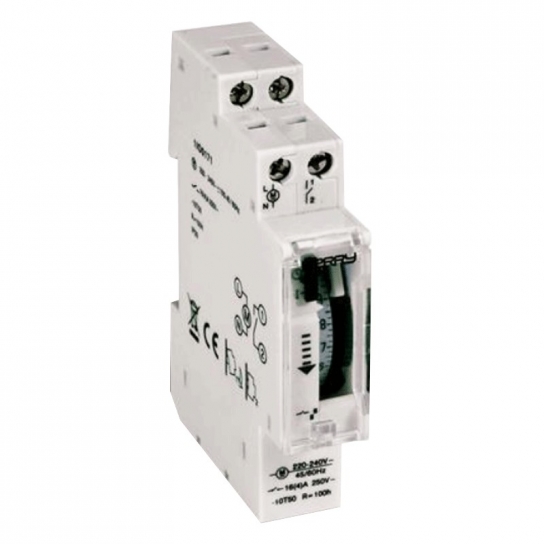 INTERRUTTORE ORARIO GIORNALIERO CON CAVALIERI 1 MODULO INTERRUTTORE ORARIO GIORNALIERO CON CAVALIERI 1 MODULO