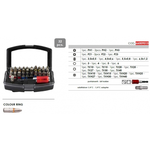 INSERTI ASSORTIMENTO ASTUCCIO 1/4 PORTAINSERTI SGANCIO RAPIDO PCS 32 LTI