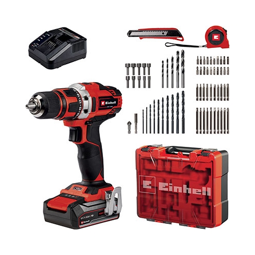 TRAPANO AVVITATORE BATTERIA TE-CD 18/40 VOLT 18 AH 2,5 X-CHANGE + 69 ACCESSORI + VALIGIA EINHELL