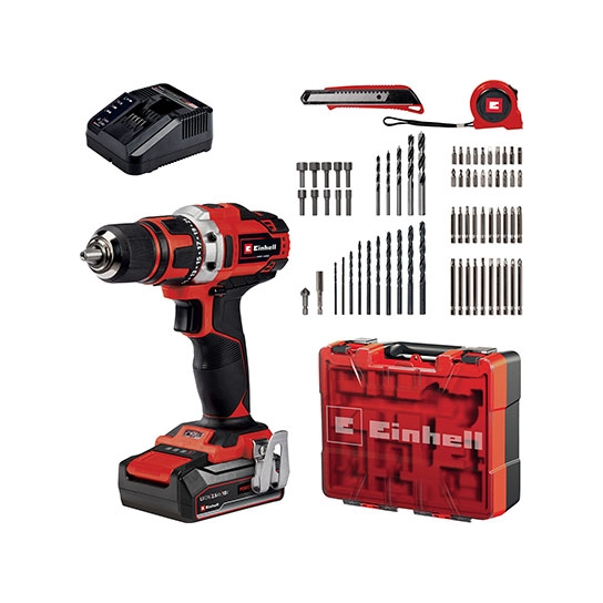TRAPANO AVVITATORE BATTERIA TE-CD 18/40 VOLT 18 AH 2,5 X-CHANGE + 69 ACCESSORI + VALIGIA EINHELL TRAPANO AVVITATORE BATTERIA TE-CD 18/40 VOLT 18 AH 2,5 X-CHANGE + 69 ACCESSORI + VALIGIA EINHELL