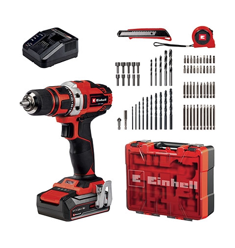 TRAPANO AVVITATORE BATTERIA TE-CD 18/40 VOLT 18 AH 2,5 X-CHANGE + 69 ACCESSORI + VALIGIA EINHELL