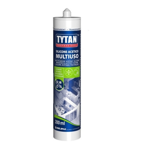 SILICONE ACETICO UNIVERSALE ANTIMUFFA MULTIUSO 280 ML TYTAN