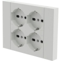 PRESA MULTIPLA BIPASSO + SCHUKO INCASSO BIANCA 4 POSTI 16 AMPERE