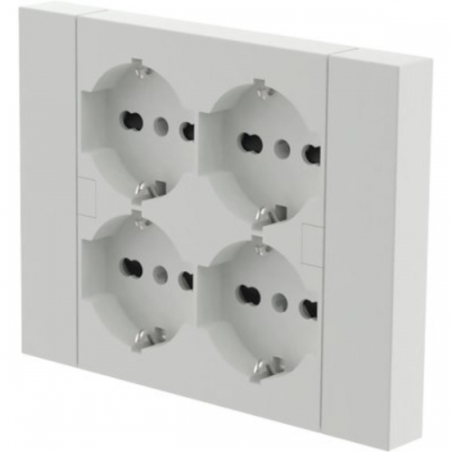 PRESA MULTIPLA BIPASSO + SCHUKO INCASSO BIANCA 4 POSTI 16 AMPERE