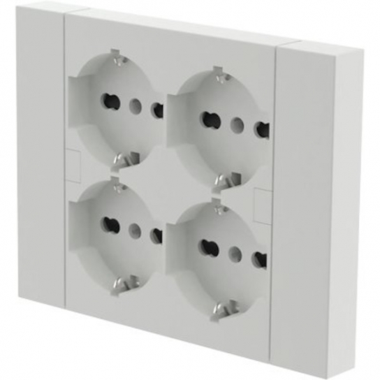 PRESA MULTIPLA BIPASSO + SCHUKO INCASSO BIANCA 4 POSTI 16 AMPERE
