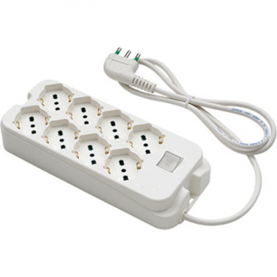 MULTIPRESA CON INTERRUTTORE LUMINOSO CON CAVO 8 PRESE SCHUKO 16 AMPERE MULTIPRESA CON INTERRUTTORE LUMINOSO CON CAVO 8 PRESE SCHUKO 16 AMPERE