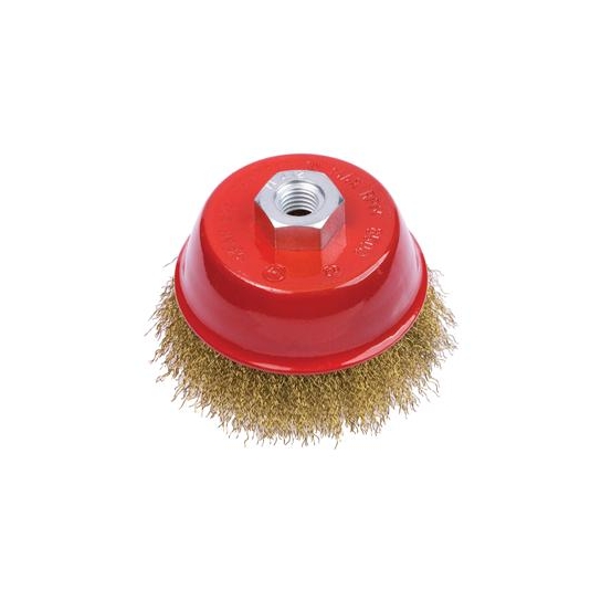 SPAZZOLA A TAZZA FILO ACCIAIO ATTACCO MASCHIO Ø 14 MM PG PROFESSIONAL