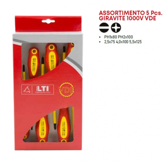 GIRAVITI CONFEZIONE VDE 1000 V. SET 5 PZ LTI GIRAVITI CONFEZIONE VDE 1000 V. SET 5 PZ LTI