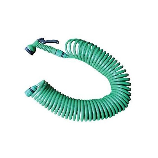 TUBO IRRIGAZIONE A SPIRALE IN KIT MT 15 CON RACCORDI E IDROPISTOLA STARS TUBO IRRIGAZIONE A SPIRALE IN KIT MT 15 CON RACCORDI E IDROPISTOLA STARS