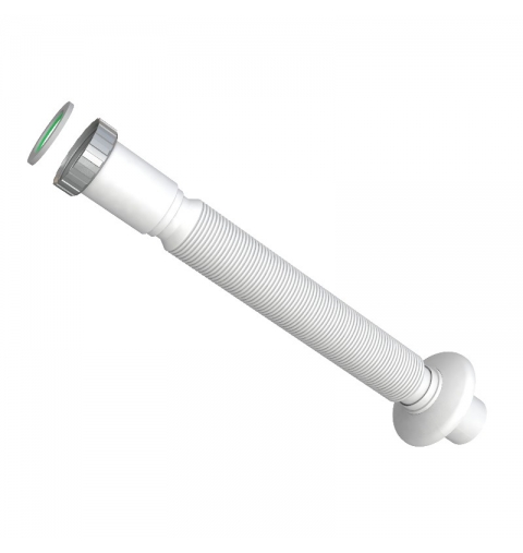 SIFONE X LAVABO E BIDET IN POLIETIENE BIANCO GHIERA METALLO Ø 11/4