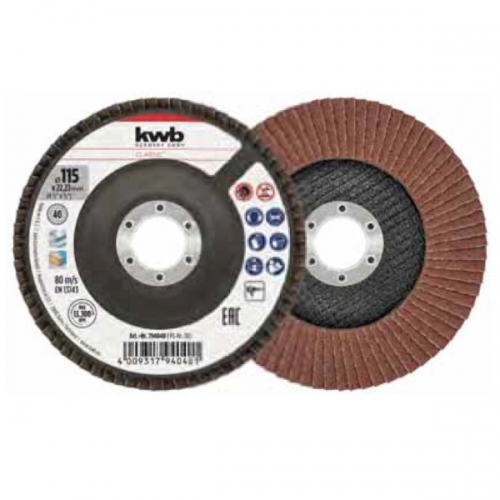 DISCO LAMELLARE IN CORINDONE PER INOX E METALLO Ø MM 115 KWB