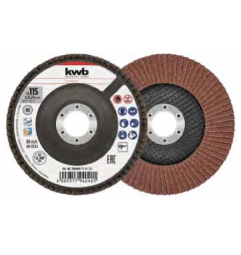 DISCO LAMELLARE IN CORINDONE PER INOX E METALLO Ø MM 115 KWB