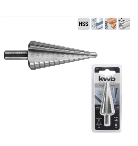 SVASATORE A GRADINO A PUNTA PER METALLO HSS PROFESSIONAL KWB