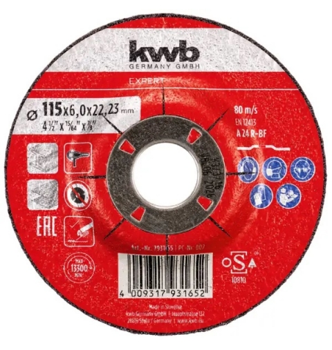 DISCO EXPERT DA TAGLIO PER METALLO Ø MM 115 FORO Ø MM 22,23 SPESSORE MM 3 KWB