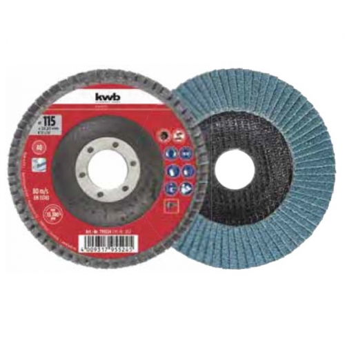 DISCO LAMELLARE IN ZIRCONIO PER INOX E METALLO Ø MM 115 KWB