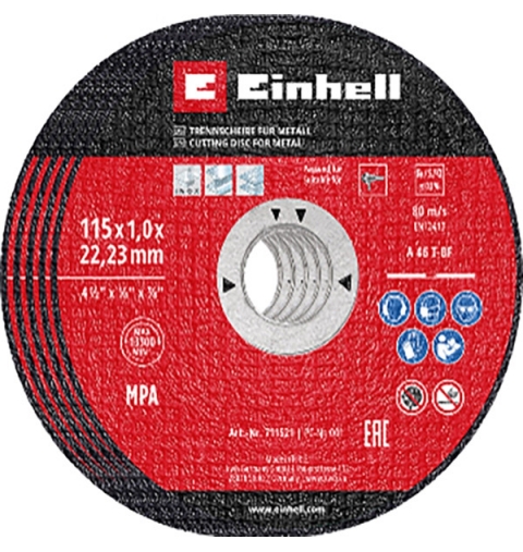 DISCO EXPERT SET 5 PZ DA TAGLIO PER METALLO E ACCIAIO INOX Ø MM 115 FORO Ø MM 22,23 SPESSORE MM 1 KWB