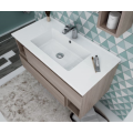 MOBILE BAGNO CITY 02 CM 90 BASE 2 CASSETTI LAVABO RESINA BIANCO SPECCHIO CONTENITORE LAMPADA LED
