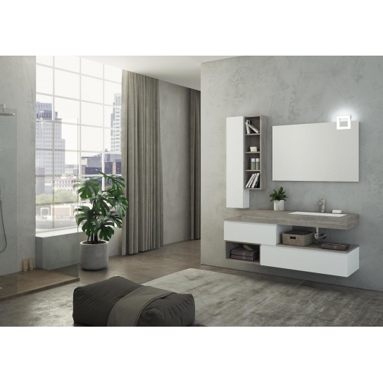 MOBILE BAGNO FREEDOM F26 ROVERE GESSATO GRIGIO BIANCO LACCATO OPACO LARGHEZZA CM 170 PROFONDITA' CM 50 MOBILE BAGNO FREEDOM F26 ROVERE GESSATO GRIGIO BIANCO LACCATO OPACO LARGHEZZA CM 170 PROFONDITA' CM 50