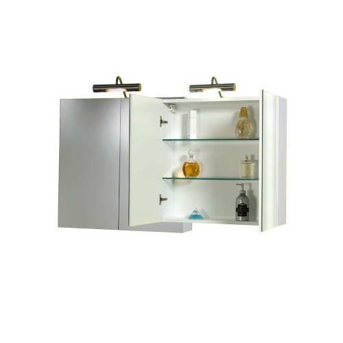 SPECCHIO CONTENITORE SP03 2 ANTE 1 LAMPADA LED BIANCO CM60