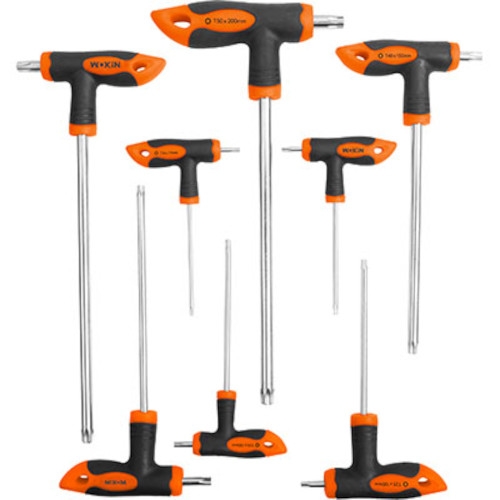 CHIAVI TORX TAMPER A T SERIE CONFEZIONE 8 PEZZI DA T 10/45 WOKIN
