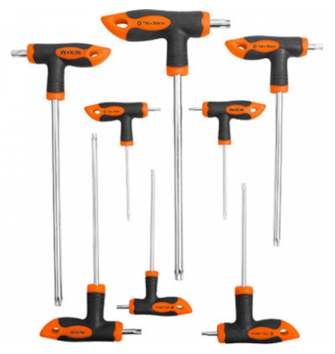 CHIAVI TORX TAMPER A T SERIE CONFEZIONE 8 PEZZI DA T 10/45 WOKIN
