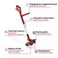DECESPUGLIATORE TAGLIABORDI A BATTERIA GE-CT 18/30 LI SOLO CORPO MACCHINA VOLT 18 X-CHANGE EINHELL