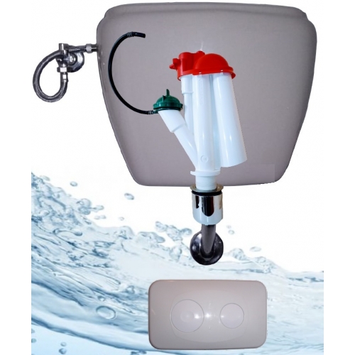 BATTERIA E PULSANTE PNEUMATICO X CASSETTA PORCELLANA TRIPLO SCARICO PROHYDRO BATTERIA E PULSANTE PNEUMATICO X CASSETTA PORCELLANA TRIPLO SCARICO PROHYDRO