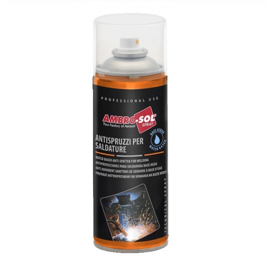 ANTISPRUZZI PER SALDATURE SPRAY BASE ACQUA 400 ML AMBRO-SOL ANTISPRUZZI PER SALDATURE SPRAY BASE ACQUA 400 ML AMBRO-SOL