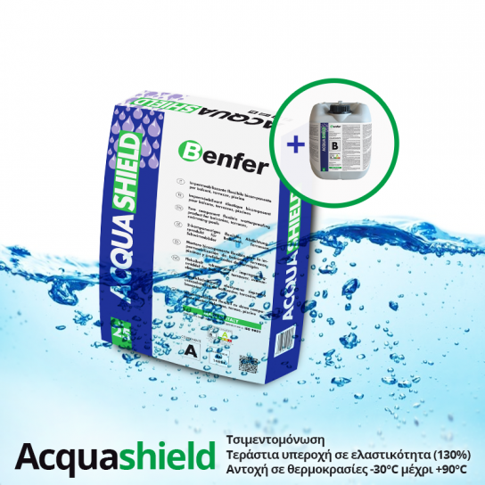 IMPERMEABILIZZANTE BICOMPONENTE ACQUASHEILD LIQUIDO KG.8 LATTA + POLVERE SACCO KG 25 BALCONI TERRAZZI PISCINE BAGNI DOCCE MURI IMPERMEABILIZZANTE BICOMPONENTE ACQUASHEILD LIQUIDO KG.8 LATTA + POLVERE SACCO KG 25 BALCONI TERRAZZI PISCINE BAGNI DOCCE MURI