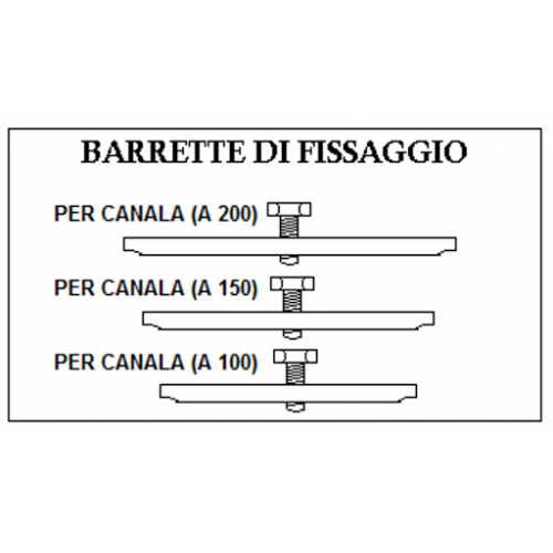 BARRETTE FISSAGGIO KIT 2 PEZZI GRIGLIA EASY X MT 1 ACCIAIO ZINCATO