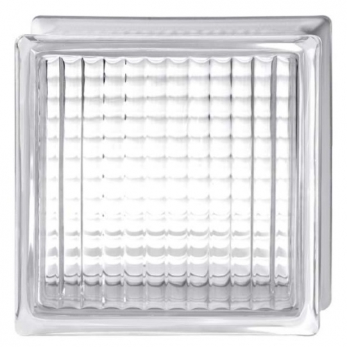 MATTONE VETRO BASTONCINI CHIARI CM 19X19X8