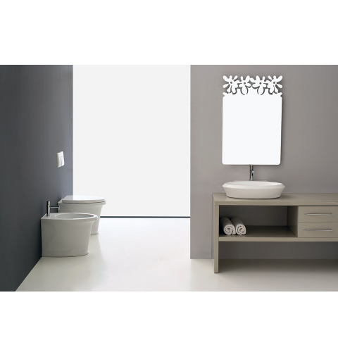 SANITARI COPPIA CITY BIDET MONOFORO VASO CON SEDILE COLORE BIANCO APPOGGIO A TERRA