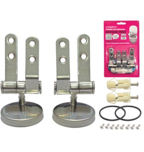 CERNIERA PER SEDILE WC SFILABILE CROMATO ACCIAIO INOX